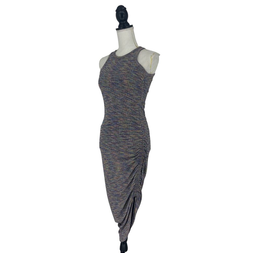 Veronica Beard Haylee Rib-Knit Ruched Midi-Dress Multicolored - Picture 4 of 10